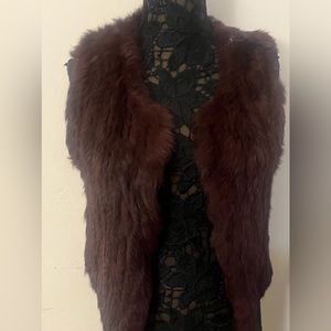 525 burgundy fur vest